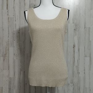 Lane Bryant Tan & Gold Tank Top Sweater